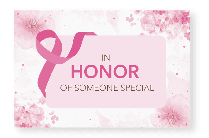 pink flower watercolor ecard saying "In honor of someone special"
